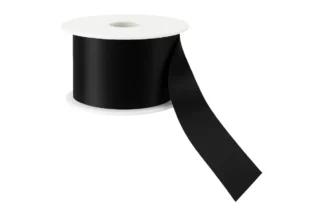 25mm BLACK * SATIN RIBBON * DOUBLE SIDED,SRIBBON-BK25