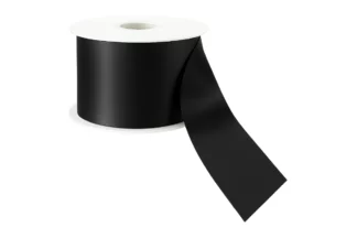 38mm BLACK * SATIN RIBBON * DOUBLE SIDED,SRIBBON-BK38