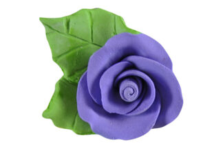 Single tea rose with 2 leaves Purple,SFMKKD144PURP