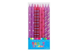 PINK DOTS STRIPES BIRTHDAY CANDLES,E54704