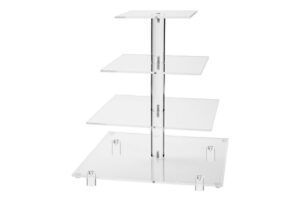 4 TIER SQUARE 4mm THICK CAKE STAND,STACSQ-040