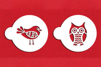 Retro Owl and Bird Cookie Stencil,C764