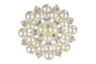 Stylish A-grade Pearls Type 1 - Crystal Clear Rhinestone Brooch Buckle,BRBPRL-010