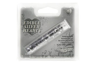 Silver Hearts,Metallic Edible Shapes,Edible Shapes Silver Hearts,RDCON-007