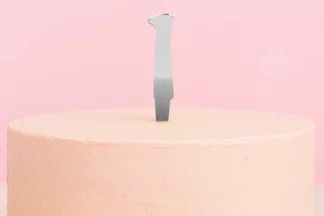 8cm NUMBER1 ONE SILVER MIRROR CAKE TOPPER - Monogram,ACTMS-01