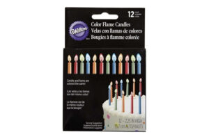 Red, Blue, Orange and Green Color Flame Birthday Candle Set, 12-Count,W2811-1011