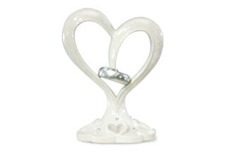 Stylized Heart and Wedding Bands Cake Topper,9277
