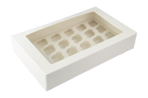 Mini Cupcake Box W/Window 2X9.5X7.5 3/Pkg-White 