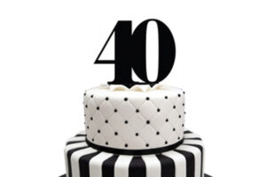 40 Number Acrylic Black Cake Topper,3020088-1600