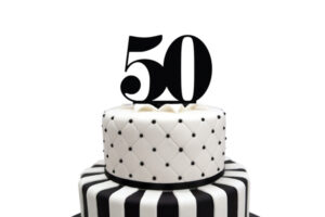 50 Number Acrylic Black Cake Topper,3020092-1600