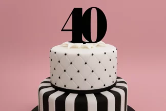 40 Number Acrylic Black Cake Topper - anniversary birthday,ACTBK-040