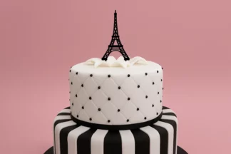 Eiffel Tower - Acrylic Cake Topper - Black,ACTBK-227