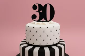 30 Number Acrylic Black Cake Topper - anniversary birthday,ACTBK-30
