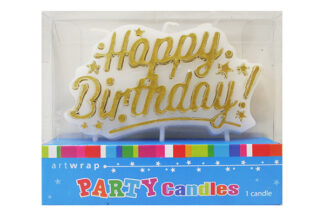 Gold Happy Birthday Party Candle,E3597