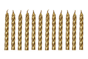 GOLD TWIST PARTY CANDLES,E4186