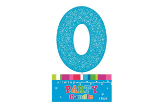 ZERO BLUE GLITTER NUMBER 0 CANDLE,E4214