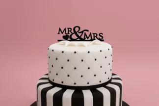 12cm High MR and MRS 1 - ACRYLIC WEDDING SILHOUETTE CAKE TOPPER - cake decor - MONOGRAM,ACTBK-216