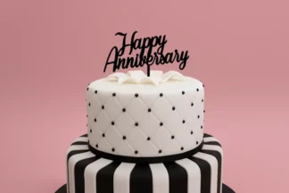 Happy Anniversary - Acrylic Cake Topper - Black,ACTBK-225