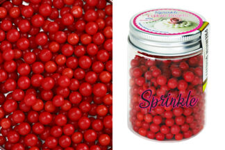 100G 6mm SHINY RED EDIBLE CACHOUS,CPSHRE-206-1