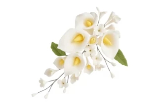11.5cm x 20cm Large calla arum lily spray white - Edible Sugar Flowers SWEET SUGAR FLOWERS,SFCLBRWH