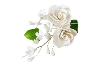 Small Dog rose spray white SWEET SUGAR FLOWERS,SFR3WH