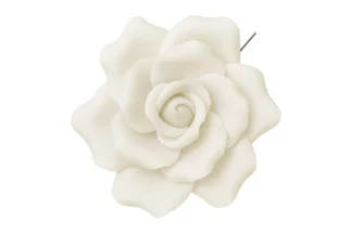 Single curled rose large White SWEET SUGAR FLOWERS,SFROSECLWH