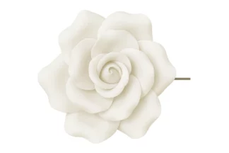 Single sugar curled rose medium in White SWEET SUGAR FLOWERS,SFROSECMWH
