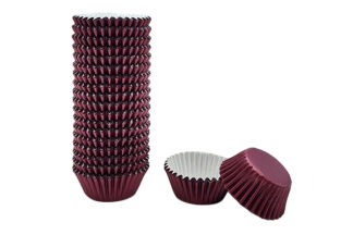 35mm Burgundy Mini Foil Cupcake Cases,Burgundy Mini 35mm Foil Cupcake Cases,BCFBU-035