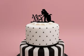 17cm High MR and MRS COUPLE - ACRYLIC WEDDING SILHOUETTE CAKE TOPPER - cake decor,ACTBK-214