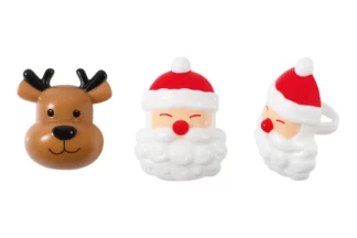 Jolly Santa and Reindeer Cupcake Rings Bakery Crafts,11237