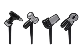 Metallic Tools Cupcake picks - 8pieces Bakery Crafts,14290