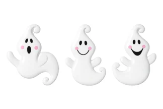 Friendly Ghosts Cupcake Ring - 6 Pieces Bakery Crafts,2346