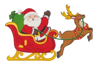 Santa and Reindeer Layon Bakery Crafts,21438