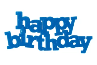 Blue Happy Birthday Block Letter Layon Bakery Crafts,2388-BL