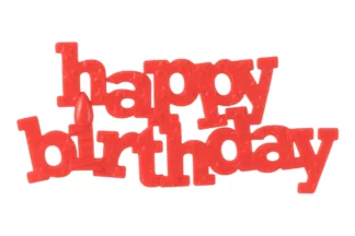 Red Happy Birthday Block Letter Layon Bakery Crafts,2388-RE