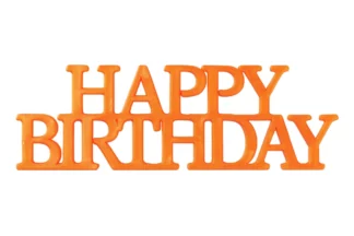Orange Happy Birthday Script Assortment Layon Bakery Crafts,37994-OR