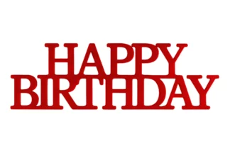 Red Happy Birthday Script Assortment Layon Bakery Crafts,37994-RE