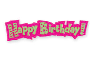 Pink Green Happy Birthday Plaque,HB-19-PG