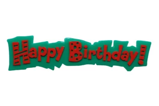 Red Green Happy Birthday Plaque - Cake Topper Bakery Crafts,HB-19-RG