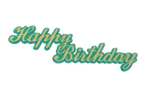 Green Happy Birthday Script Plaque,HB-5J-GR