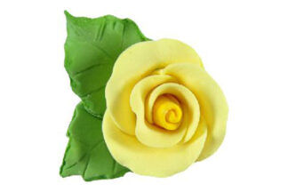 Single tea rose with 2 leaves yellow,SFMKKD144YL