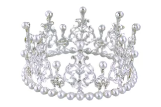 Pearl Accent Tiara Crown - 145mm Diameter - Cake Topper,UCG-900-013