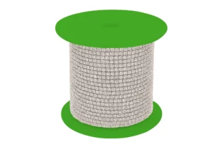 Silver Four Row Diamante Rhinestone Chain - No Space,DMCSIL-401