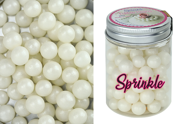 100g 10mm pearly white edible cachous,cpprlwh-210-1