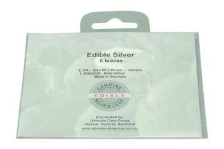 5pcs Transfer Premium Edible Silver Leaf - Made in Germany BA8335,PRSL-TF-105