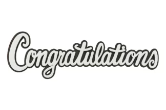 Silver Congratulations Script Assortment Layon Bakery Crafts,G-15021-2