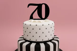 70 Number Acrylic Black Cake Topper - anniversary birthday,ACTBK-070