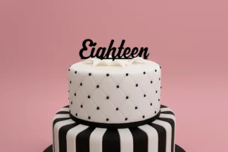 Eighteen - Acrylic Birthday Cake Topper - Black,ACTBK-118