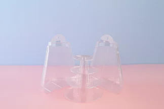 4 TIER PVC MACARON STAND - WITH PLASTIC BASE,MCRST-104