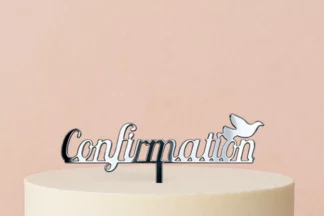Confirmation - Acrylic Cake Topper - Mirror Silver,ACTMS-027